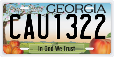 GA license plate CAU1322