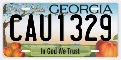 GA license plate CAU1329