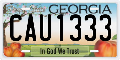 GA license plate CAU1333