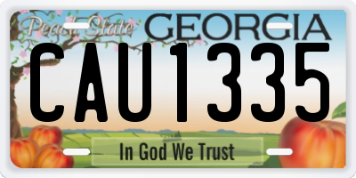GA license plate CAU1335