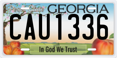 GA license plate CAU1336