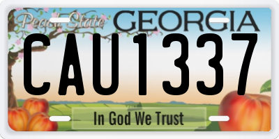 GA license plate CAU1337