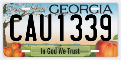 GA license plate CAU1339