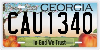 GA license plate CAU1340