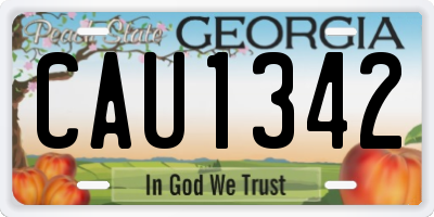 GA license plate CAU1342