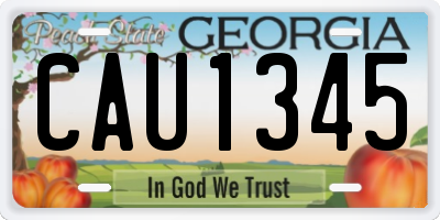 GA license plate CAU1345