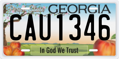 GA license plate CAU1346