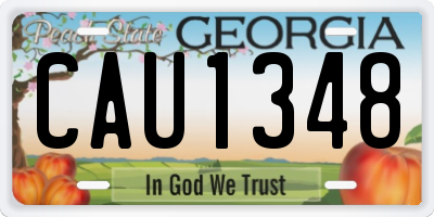 GA license plate CAU1348