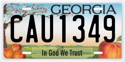 GA license plate CAU1349