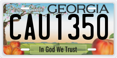 GA license plate CAU1350
