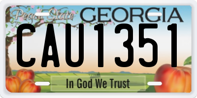 GA license plate CAU1351