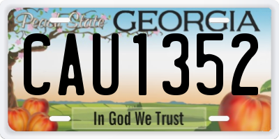 GA license plate CAU1352