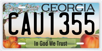 GA license plate CAU1355