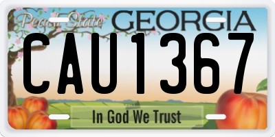 GA license plate CAU1367