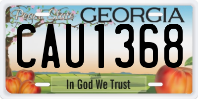 GA license plate CAU1368