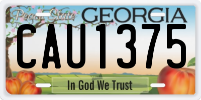 GA license plate CAU1375