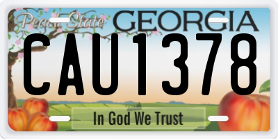 GA license plate CAU1378