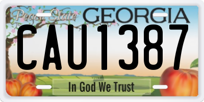 GA license plate CAU1387