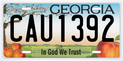 GA license plate CAU1392
