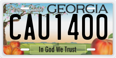 GA license plate CAU1400