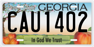 GA license plate CAU1402