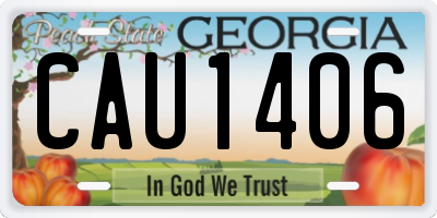 GA license plate CAU1406