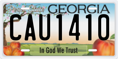 GA license plate CAU1410