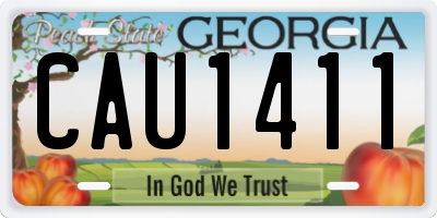 GA license plate CAU1411
