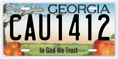 GA license plate CAU1412