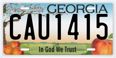 GA license plate CAU1415