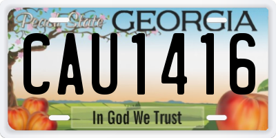 GA license plate CAU1416
