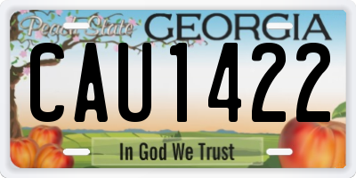 GA license plate CAU1422