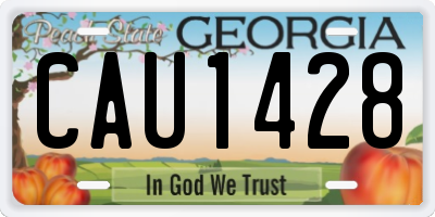 GA license plate CAU1428