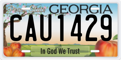 GA license plate CAU1429