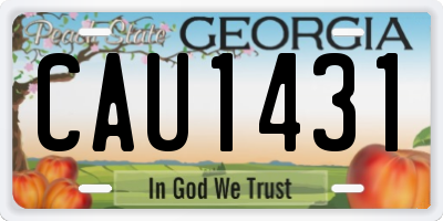 GA license plate CAU1431