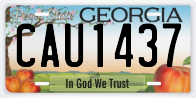 GA license plate CAU1437