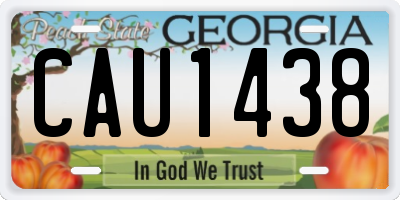 GA license plate CAU1438