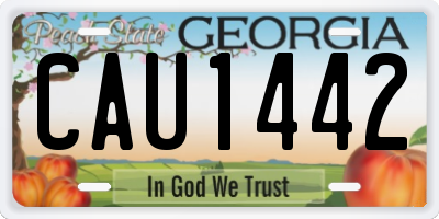 GA license plate CAU1442