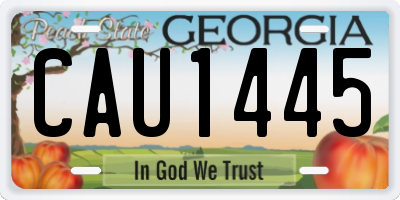GA license plate CAU1445