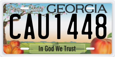 GA license plate CAU1448