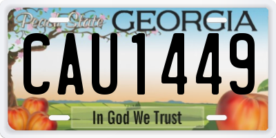GA license plate CAU1449