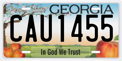 GA license plate CAU1455