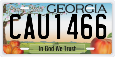 GA license plate CAU1466