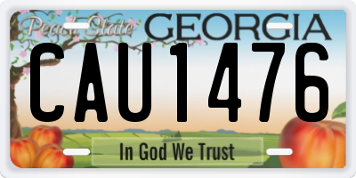 GA license plate CAU1476