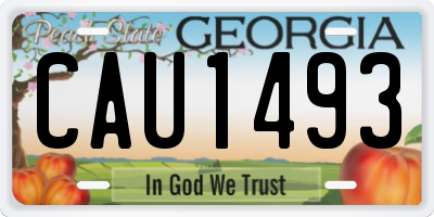 GA license plate CAU1493