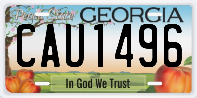 GA license plate CAU1496
