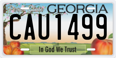 GA license plate CAU1499