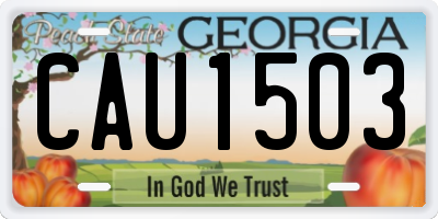 GA license plate CAU1503