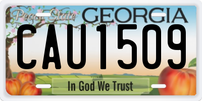 GA license plate CAU1509