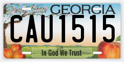 GA license plate CAU1515